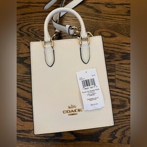 Coach mini tote NWT ivory cream